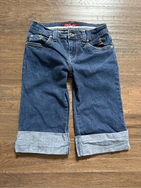 Baby Phat Dark Blue Denim Knee Length Jean Shorts
